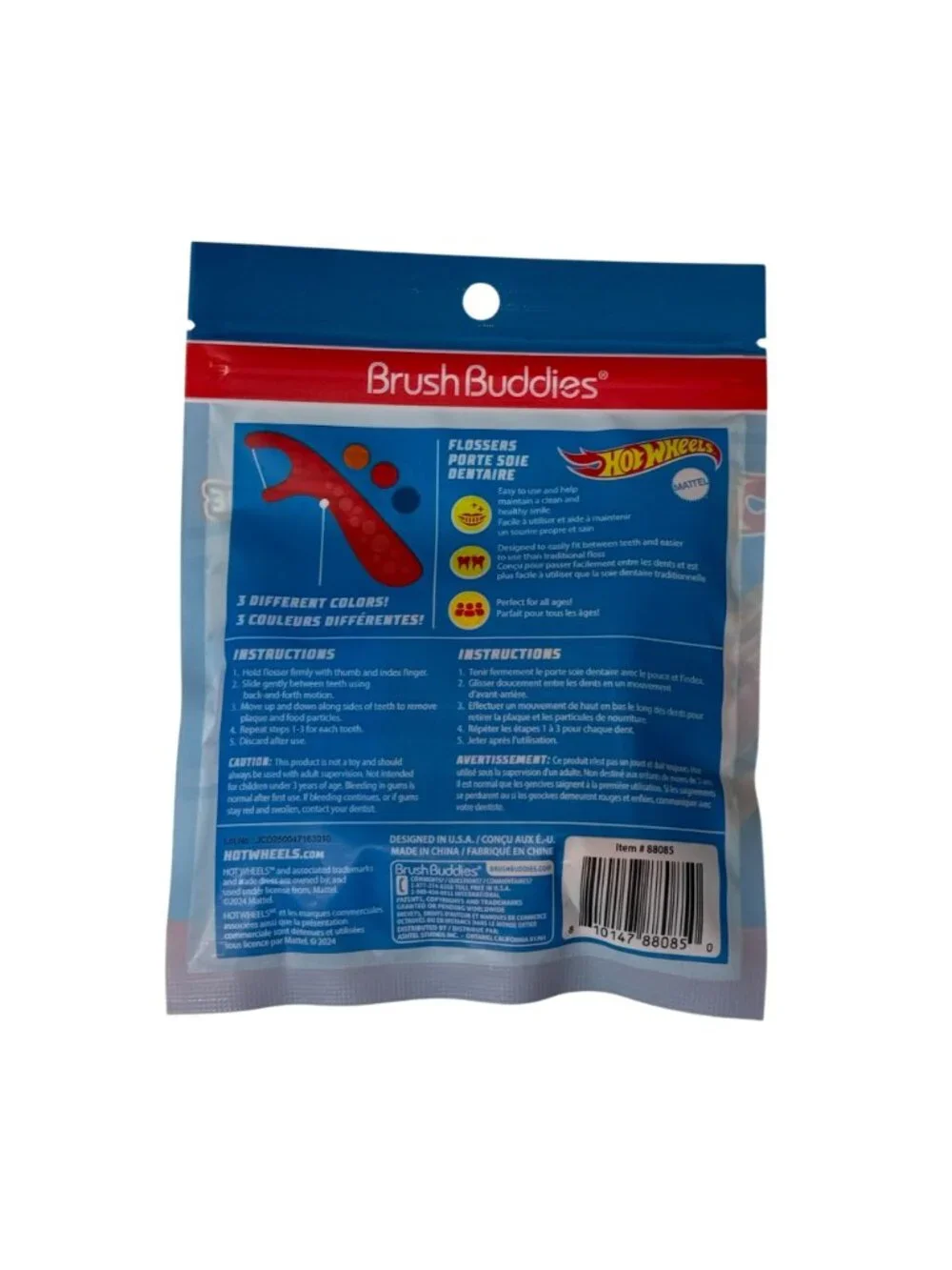 Hot Wheels Kids Flossers 45 Ct Bubble Gum Dental Picks Brush Buddies